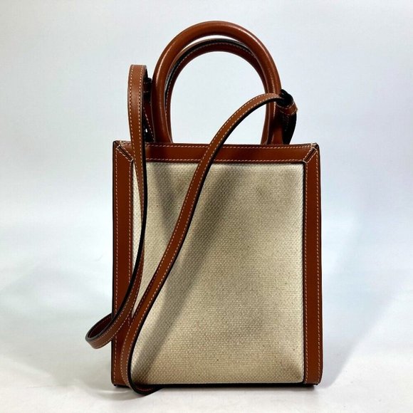CELINE .02NT Carriage Vertical Cabas Mini2WAY Shoulder Bag Canvas - Picture 7 of 11